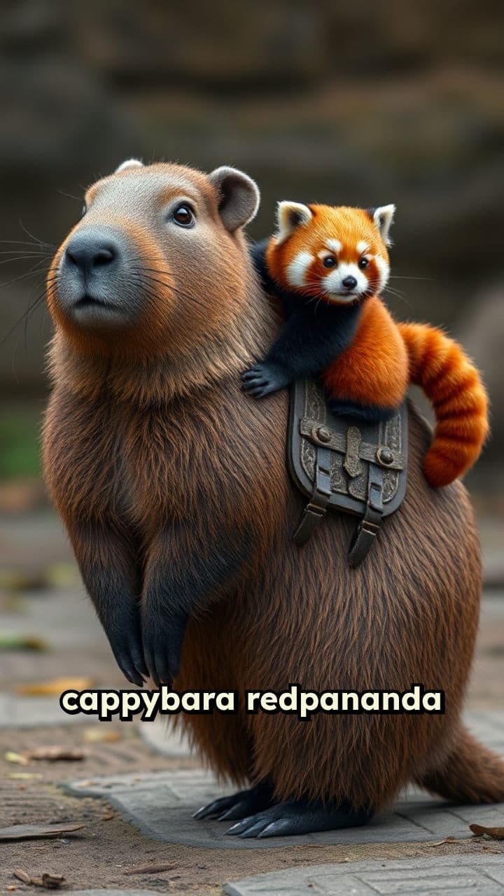Capybara and Red Panda
