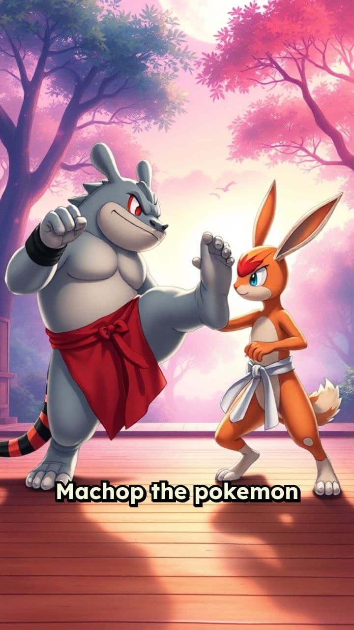 Machop and Cinderace Train Together