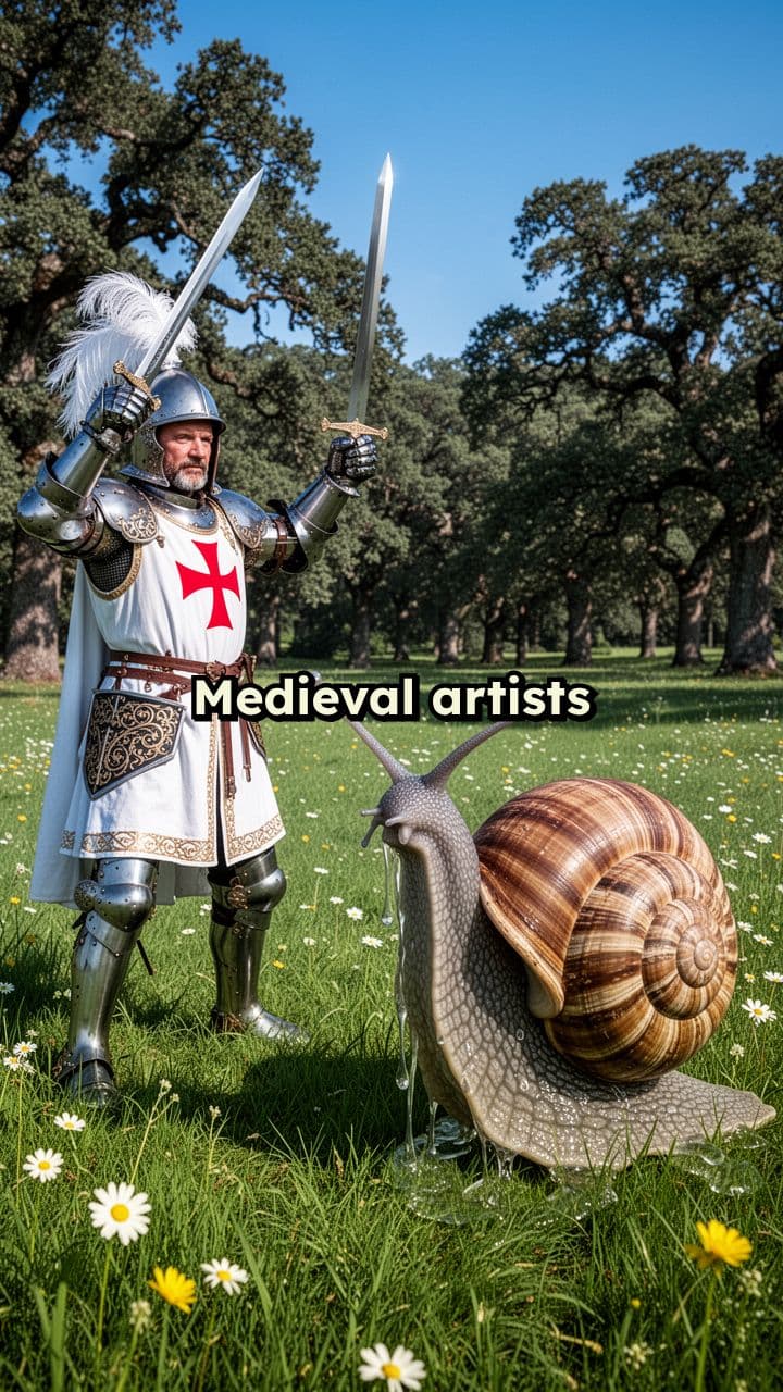 Knights Battling Giant Snails