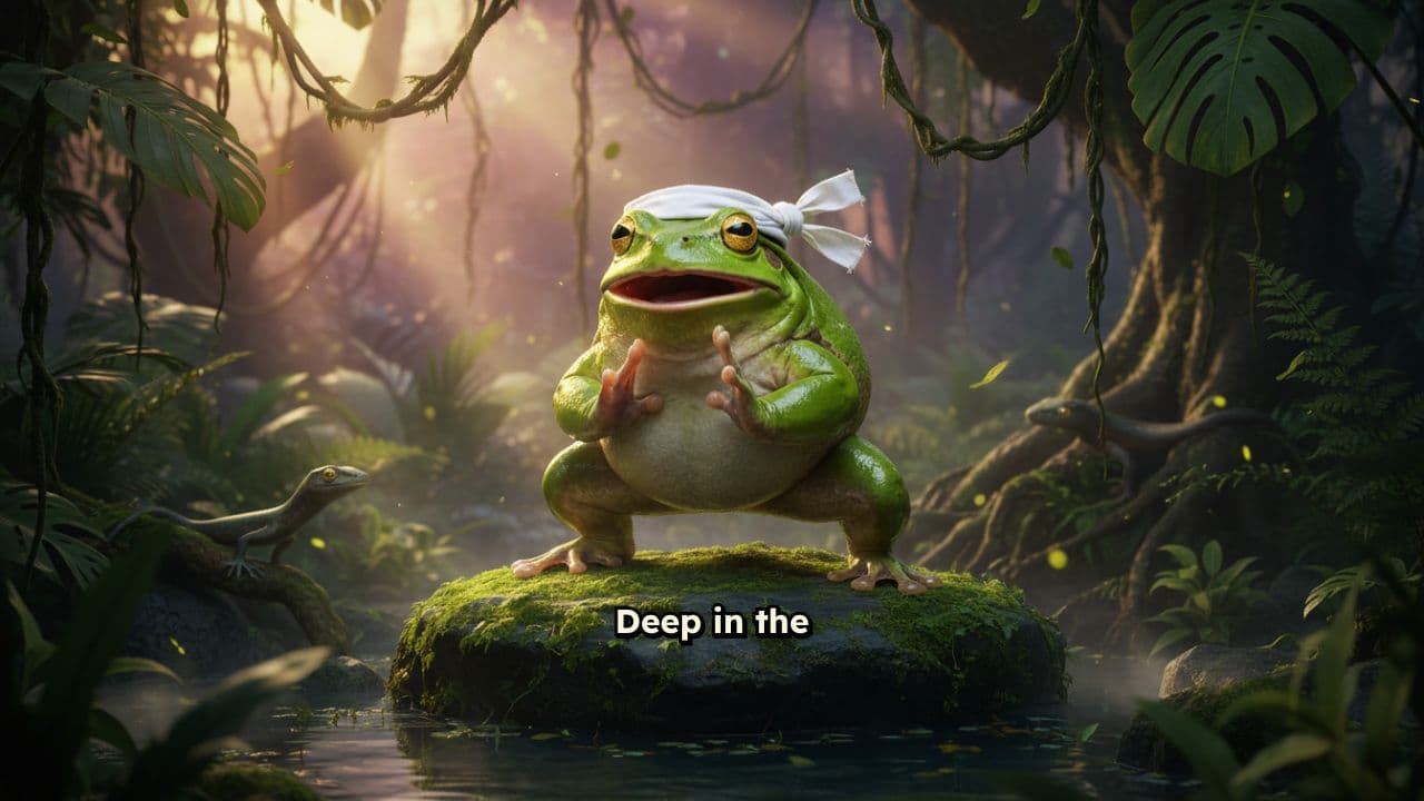 The Karate Frog of the Mossy Rock