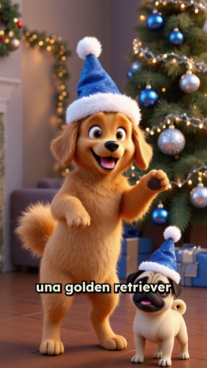 Navidad de baile canino animado