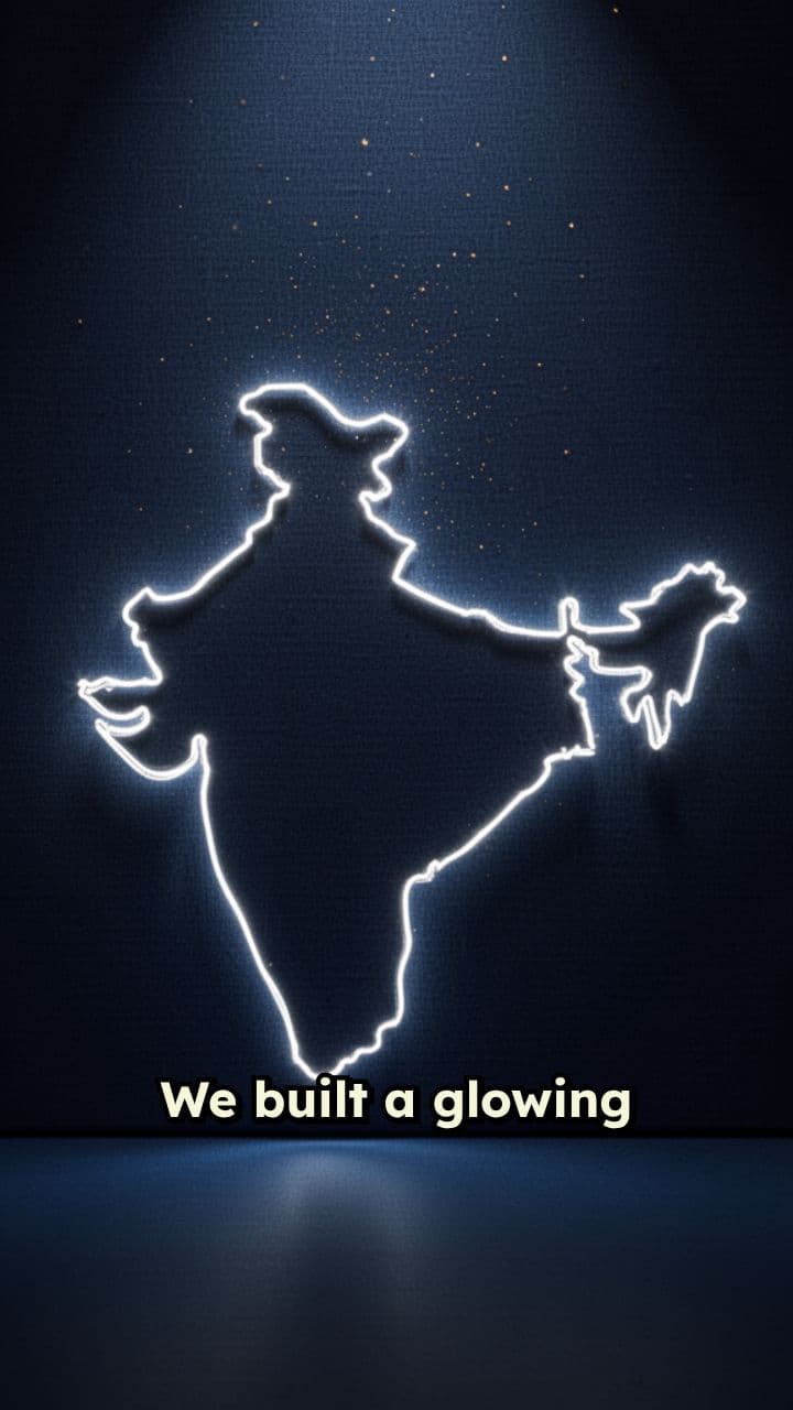 Glowing India Map of Nationwide Reach