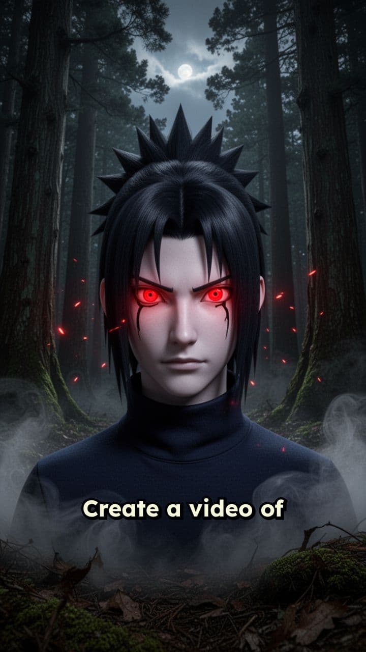 Sasuke Sharingan Activation 4K Anime Style