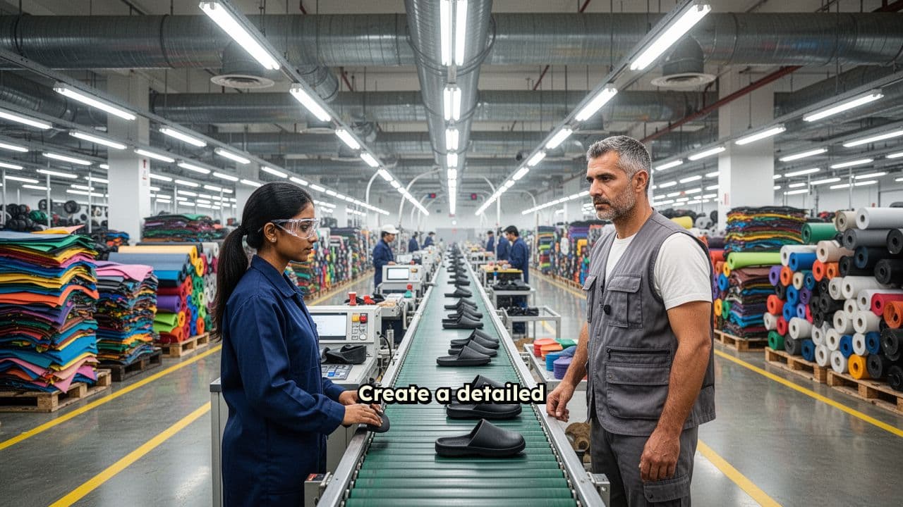 Slipper Manufacturing Process in Factory