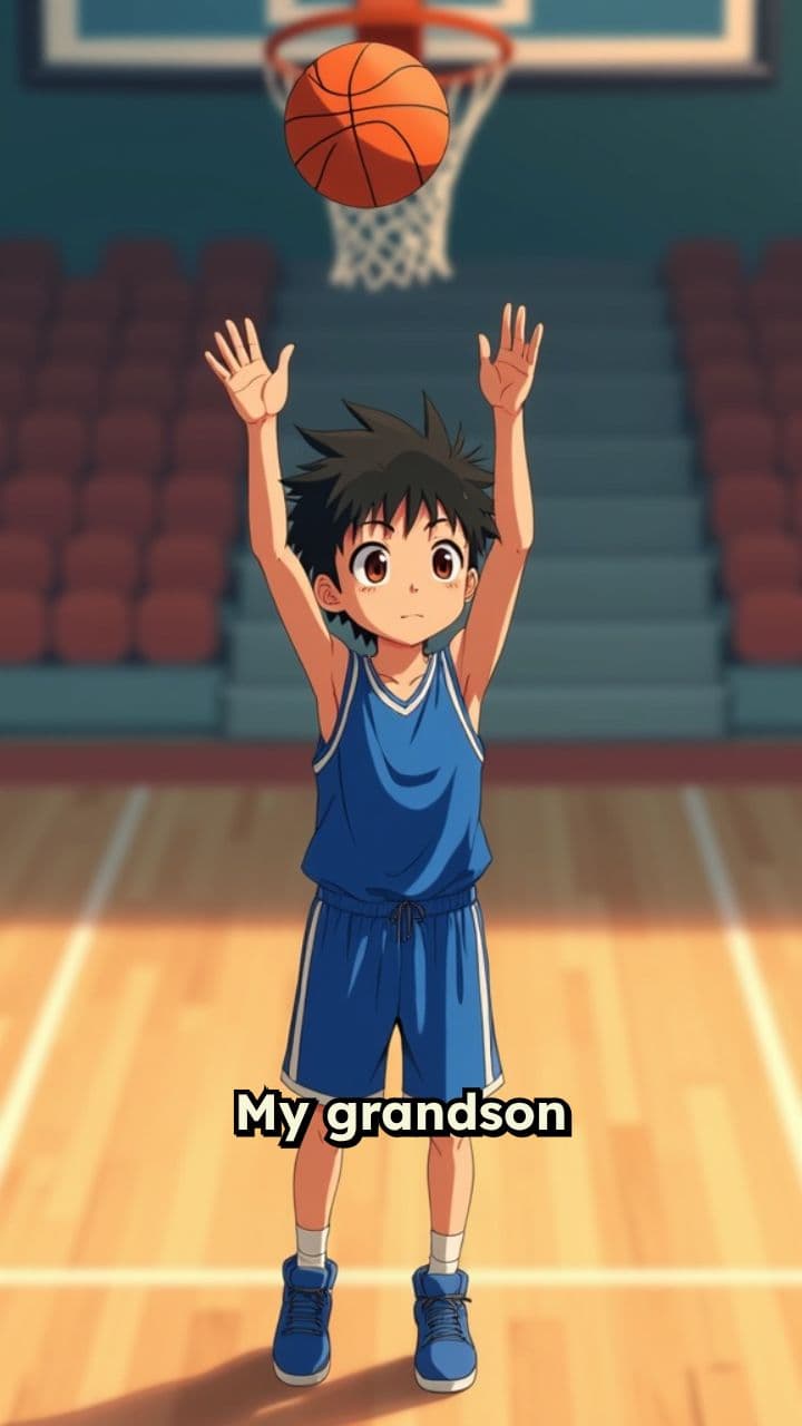 Внук играет в баскетбол