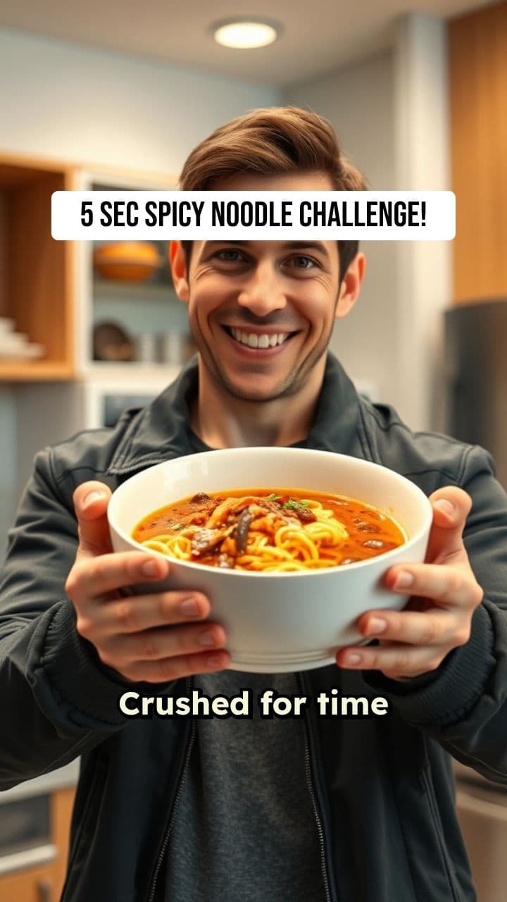 5 Second Spicy Noodle Challenge for Busy Days