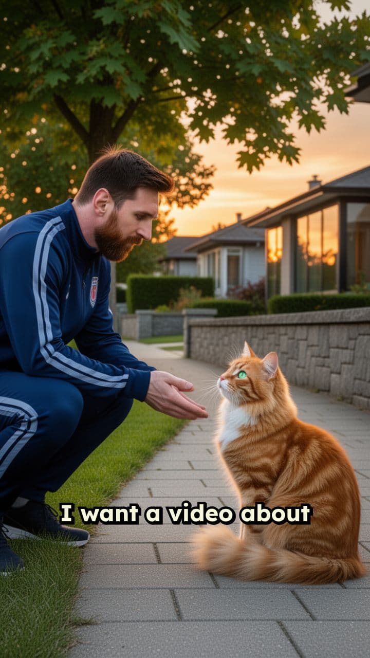 Cat Scores Against Messi