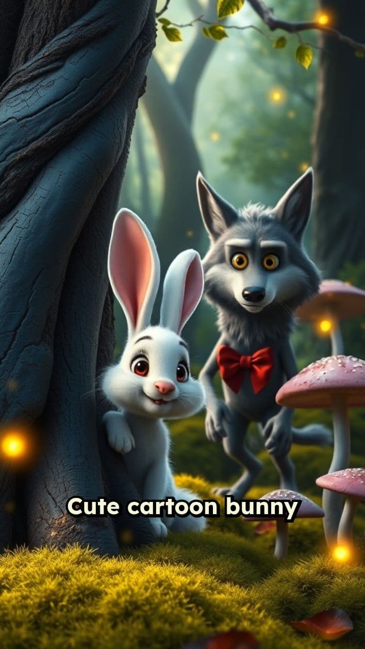 Bunny Hides from Silly Wolf