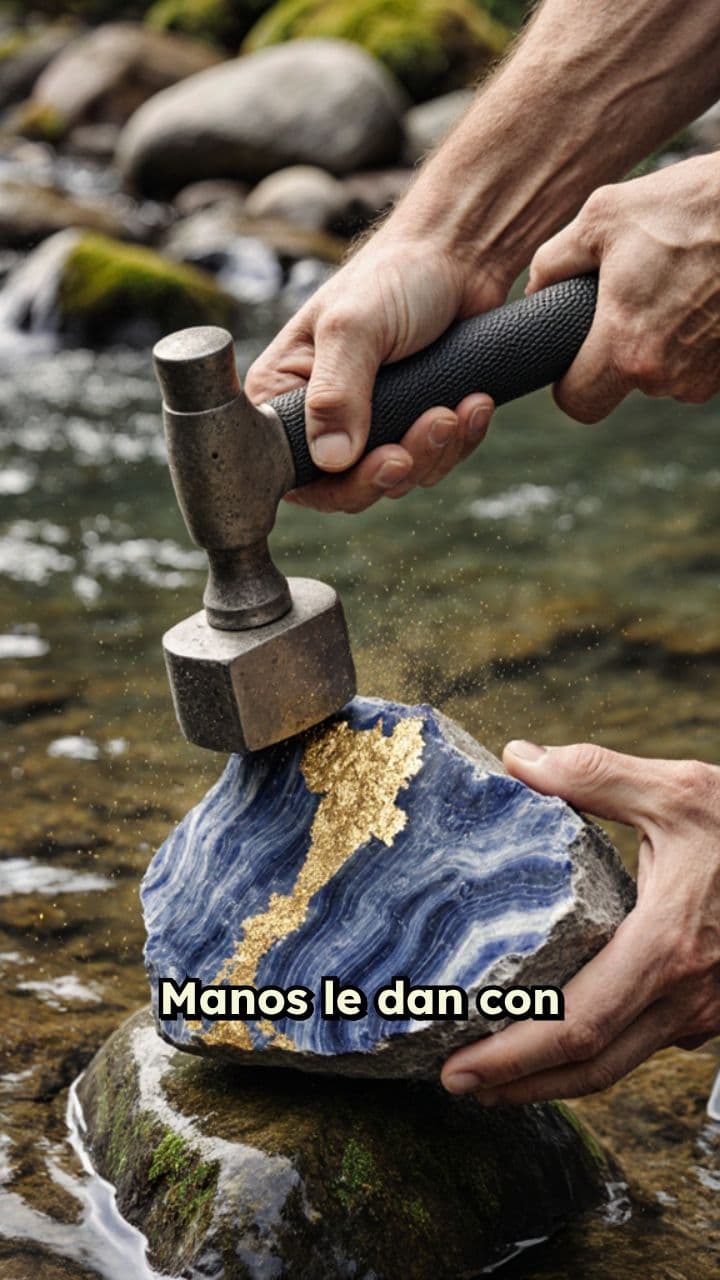 Apertura de roca de sodalita y oro