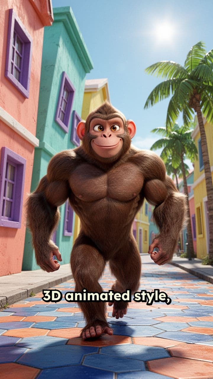 Goggled Bodybuilder Monkey Strut