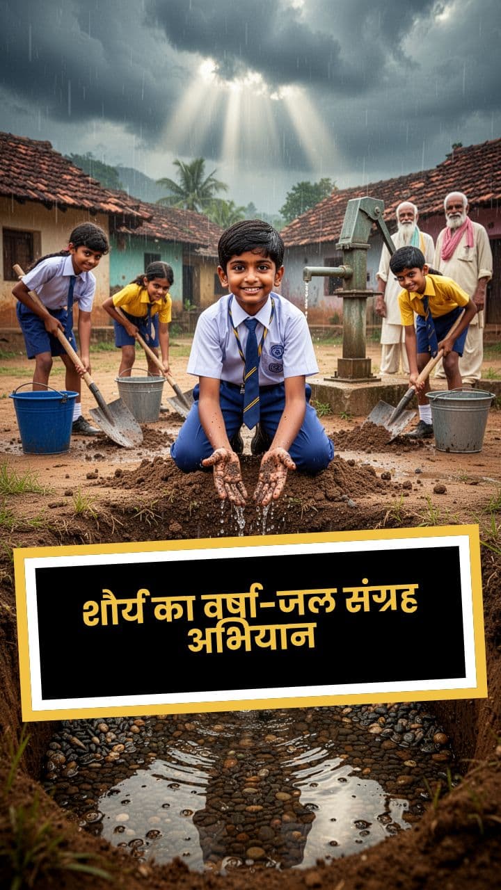 शौर्य का वर्षा-जल संग्रह अभियान