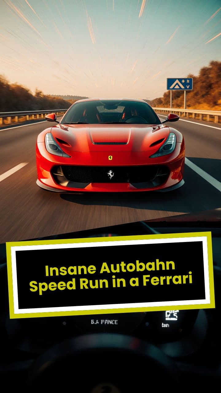 Insane Autobahn Speed Run in a Ferrari