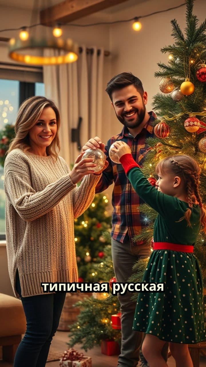 Семейное наряжание елки