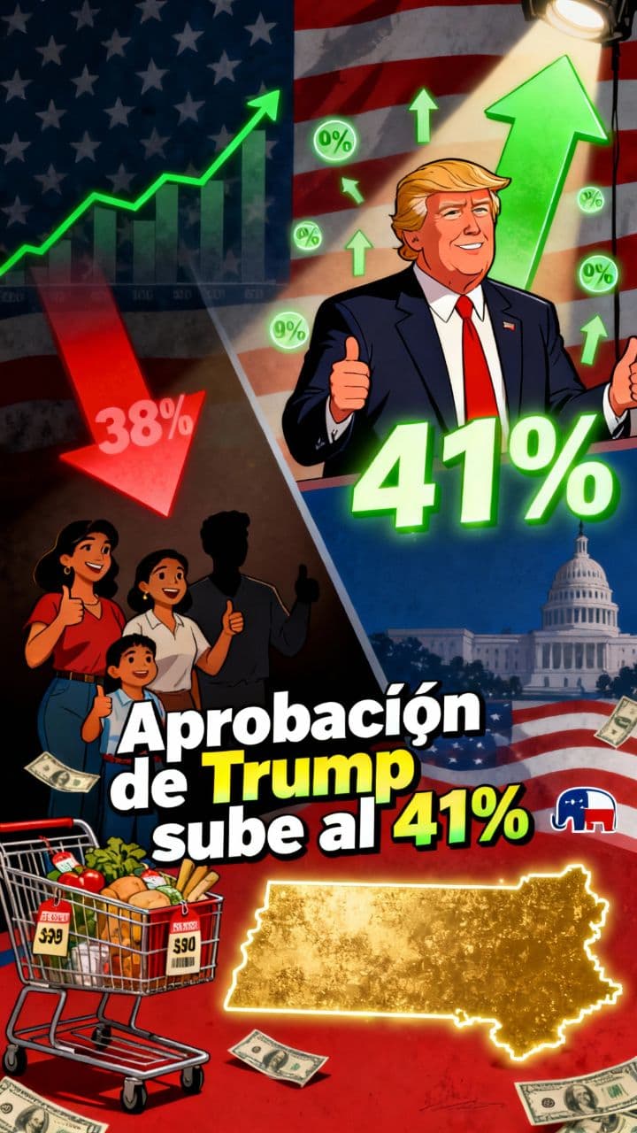 Aprobación de Trump sube al 41%