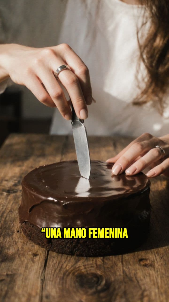 Corte de pastel de chocolate