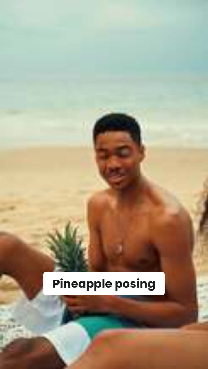 Pineapple Enjoying a Beach Day