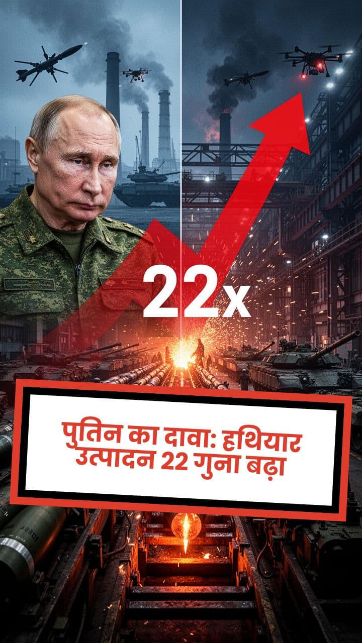 पुतिन का दावा: हथियार उत्पादन 22 गुना बढ़ा