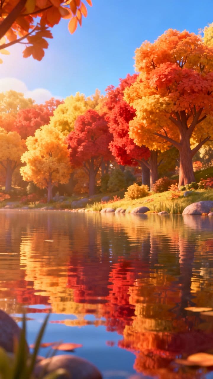 Autumn Serenity by the Lakeside