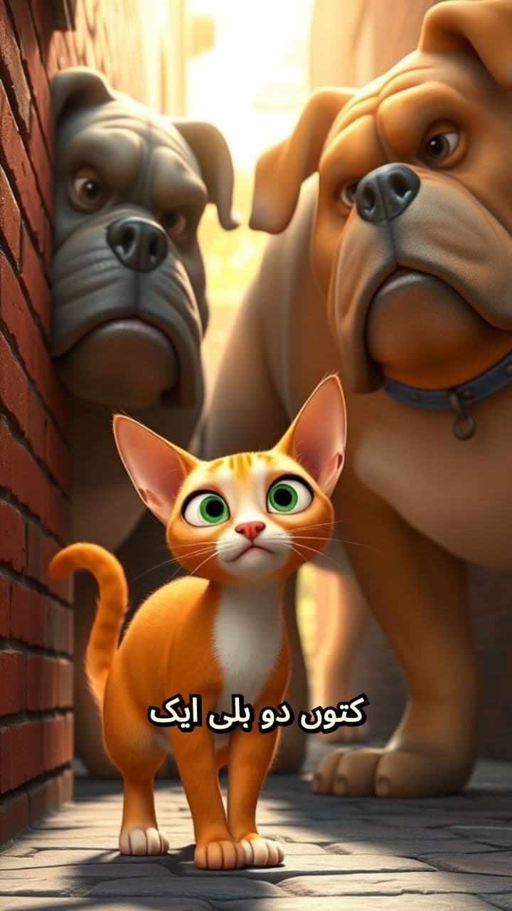 A Brave Cat Outsmarts Two Dogs