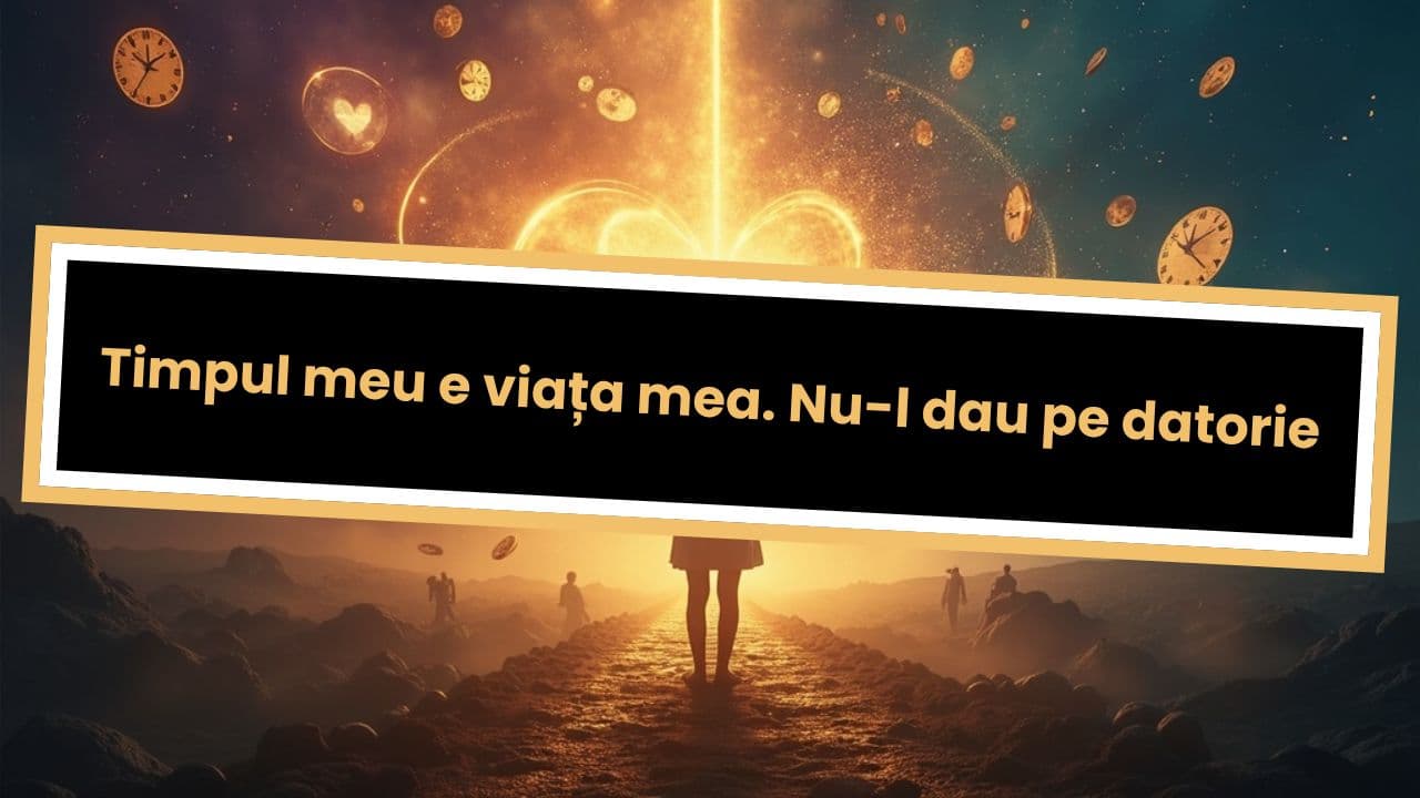 Timpul meu e viața mea. Nu-l dau pe datorie