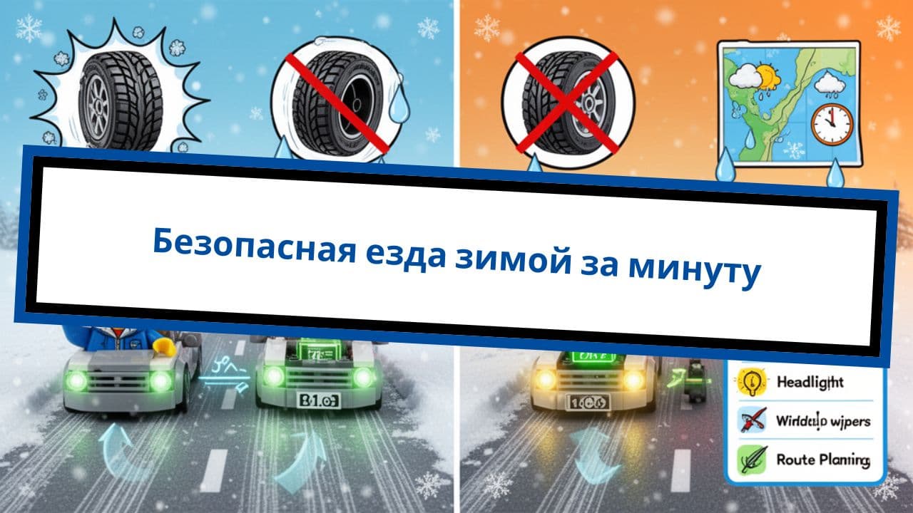 Безопасная езда зимой за минуту