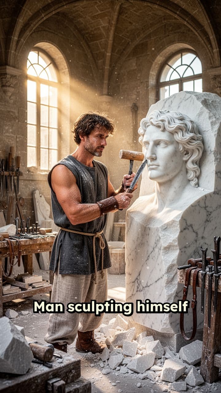 Man Sculpting Himself