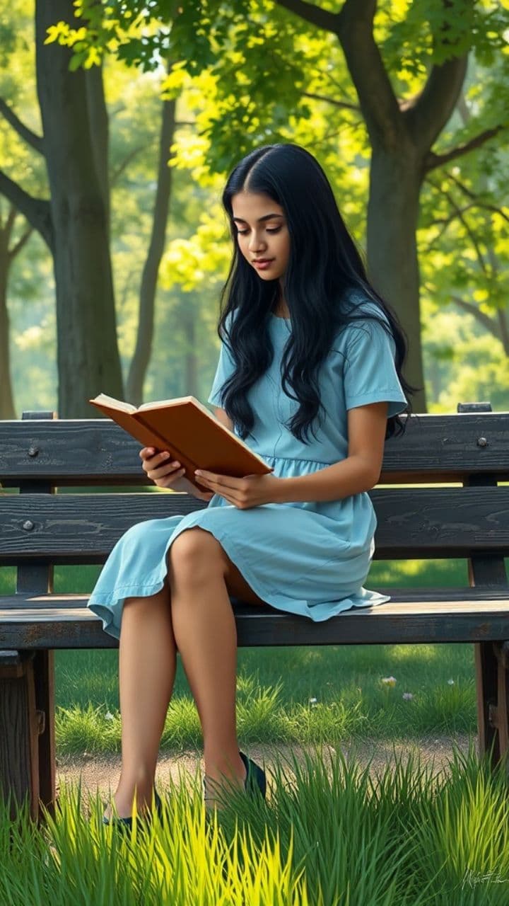 पार्क में प्यार का पहला स्केच