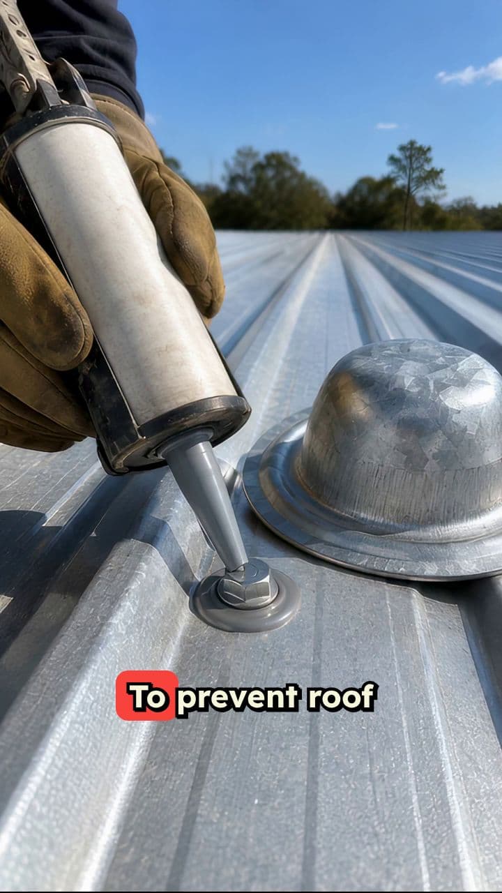 Galvanized Steel Roof Screw Cap Installation