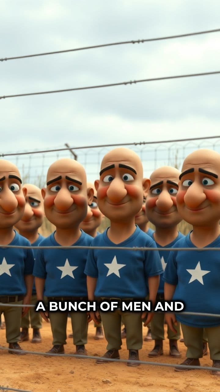 Tragic Scene in a Barbed Wire Camp