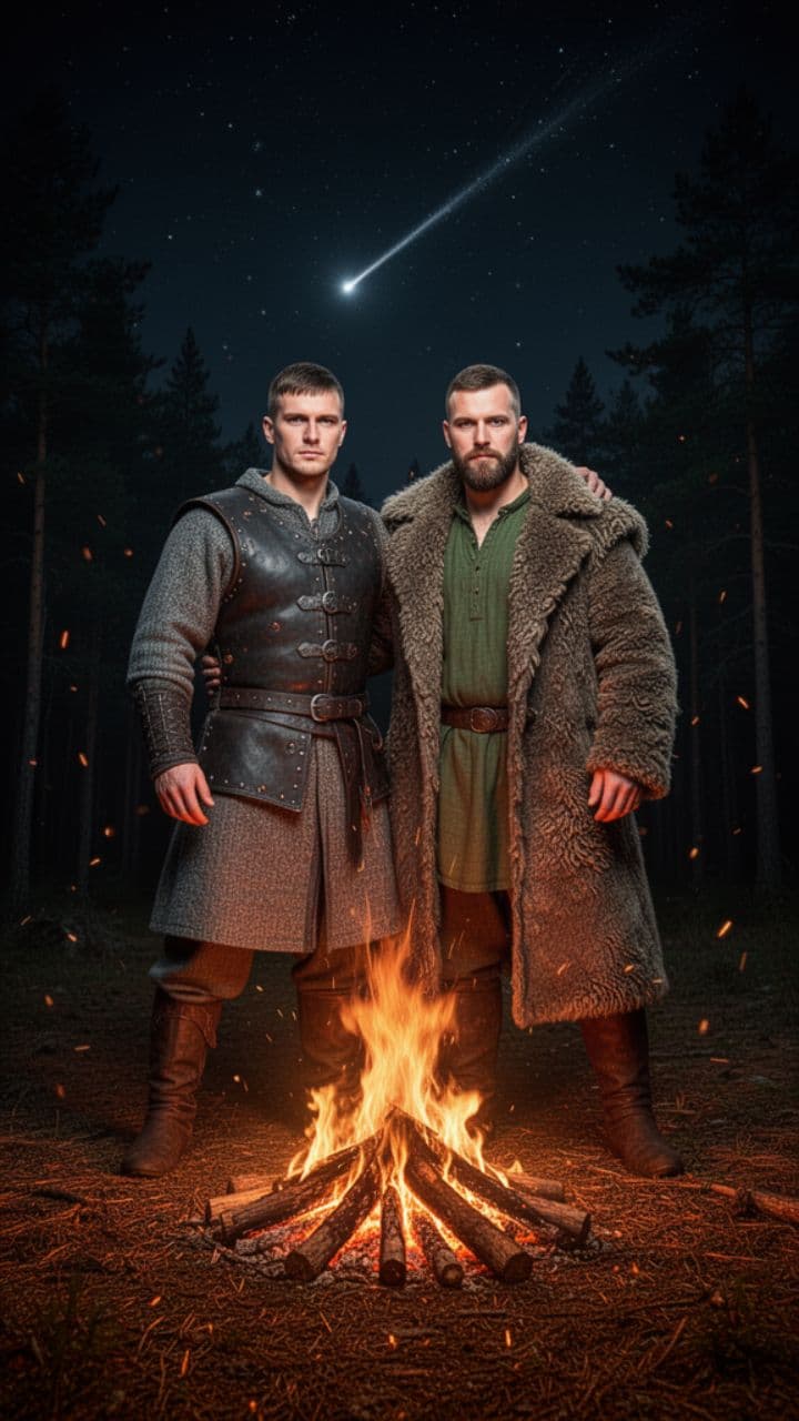 Bracia przy ognisku aż do rana