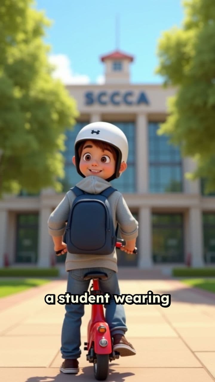 Student's Daily Routine with Helmet