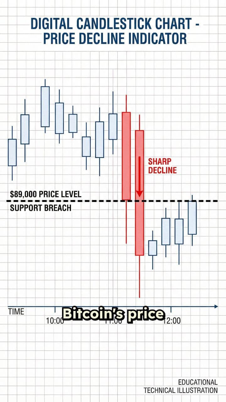 Bitcoin Price Drops Below $89,000