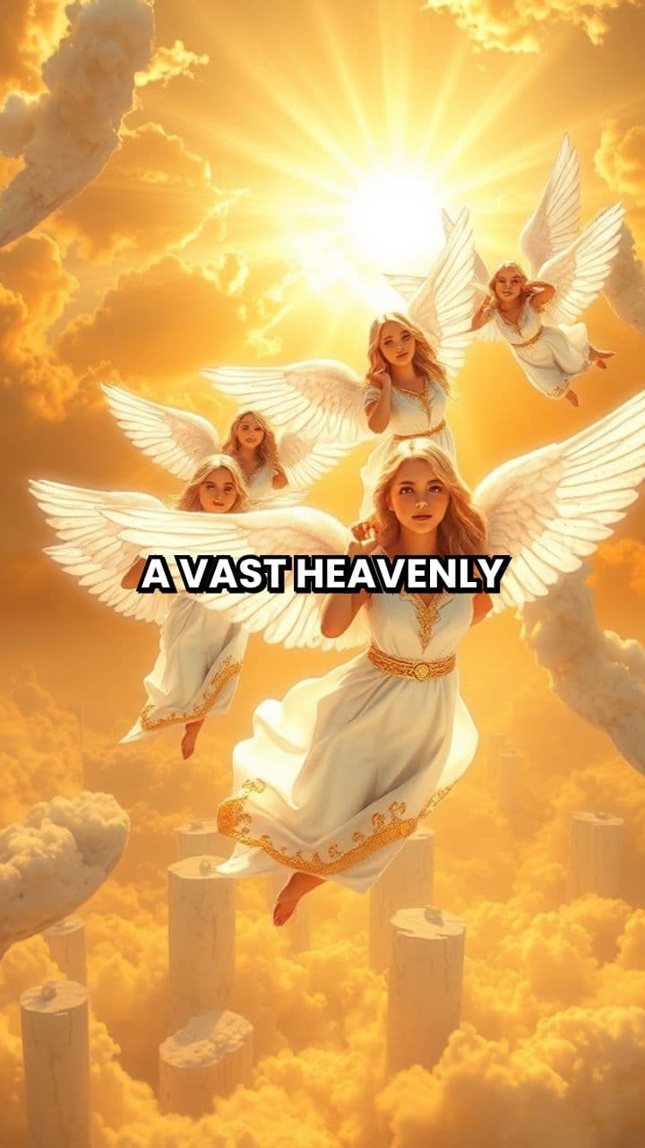 Peaceful Angels in Golden Heaven
