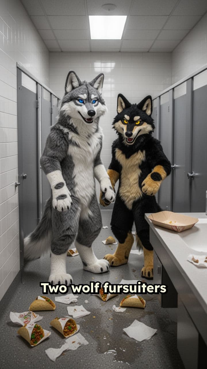Wolf Fursuit Taco Bathroom Chaos