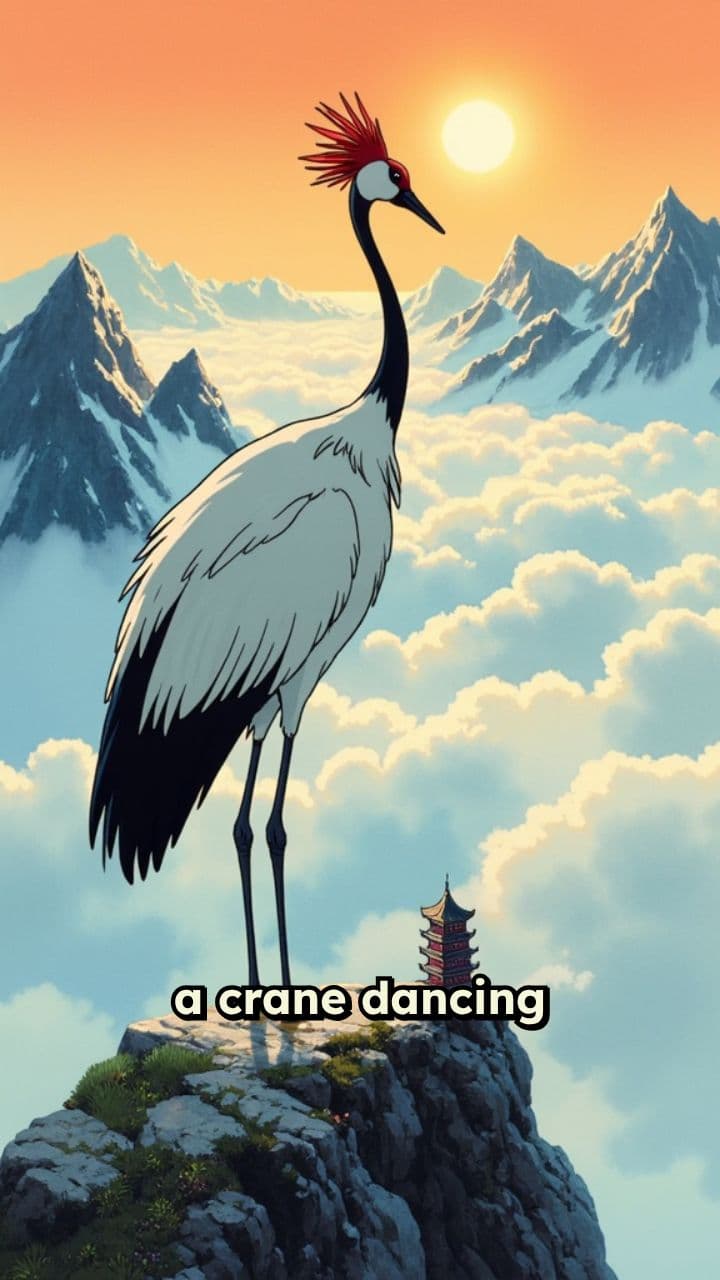 Crane Dancing Atop the World