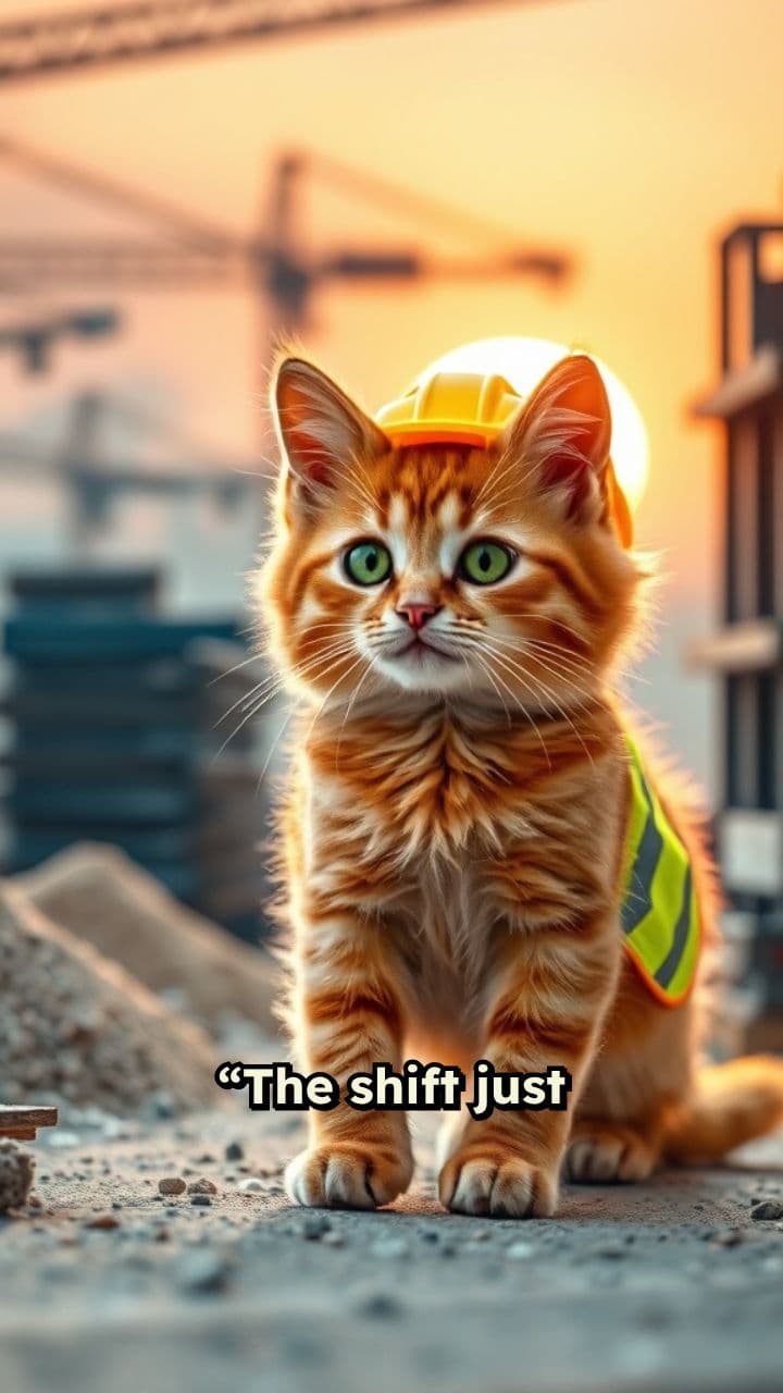 Dedicated Feline Worker in Action