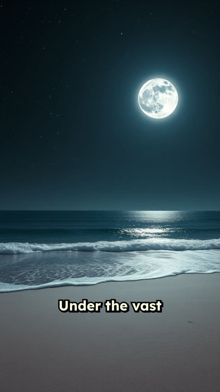 Moon at Night on the Beach