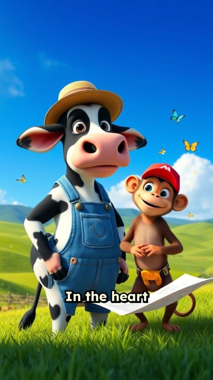 Hardworking Cow and Monkey