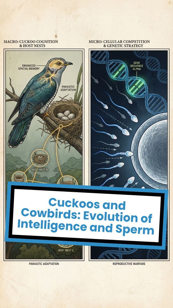 Cuckoos and Cowbirds: Evolution of Intelligence and Sperm