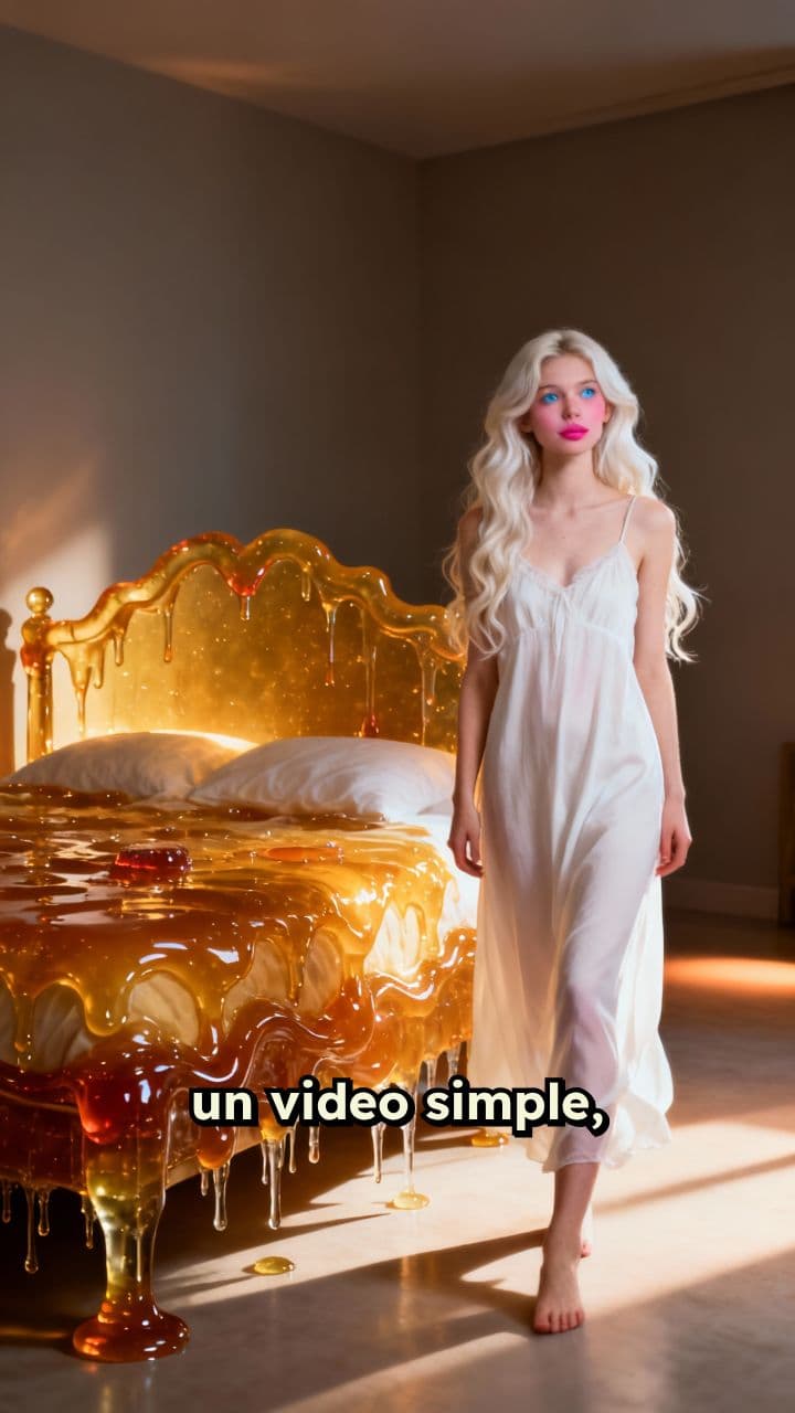 Mujer en cama de miel