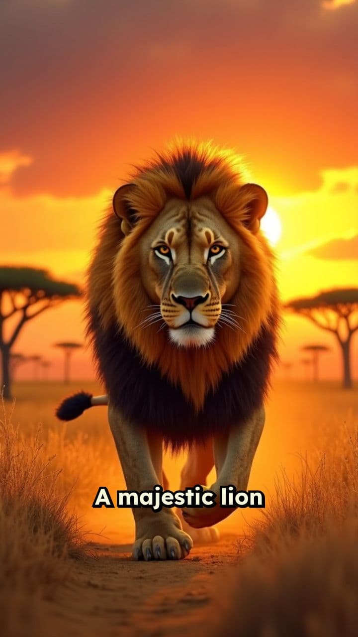 Majestic Lion at Sunset