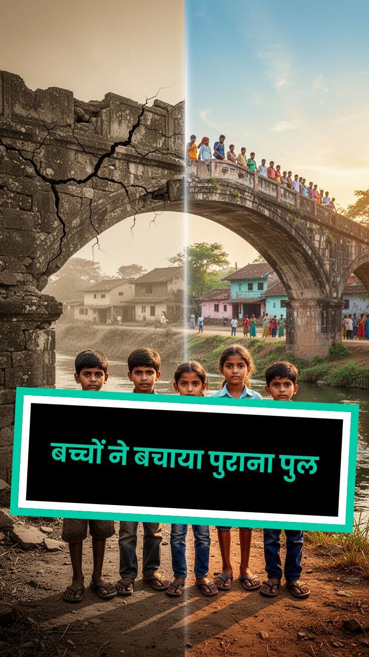 बच्चों ने बचाया पुराना पुल