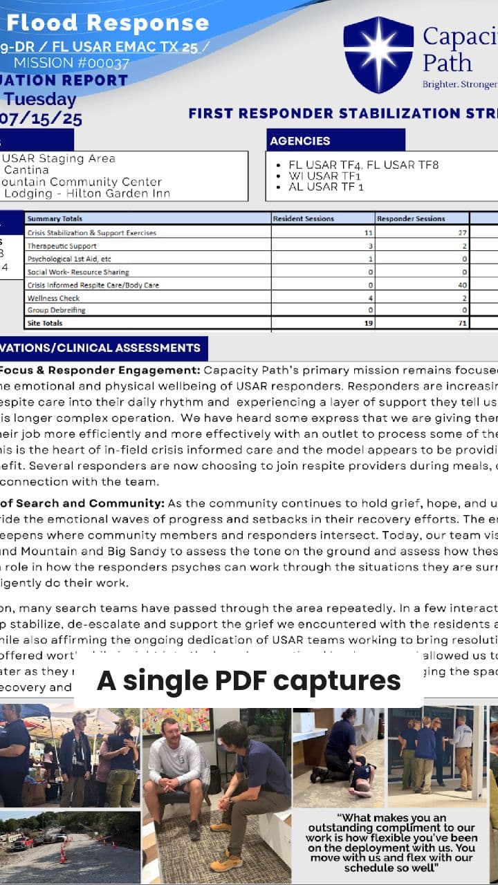 Capturing the Heartbeat of Disaster Missions