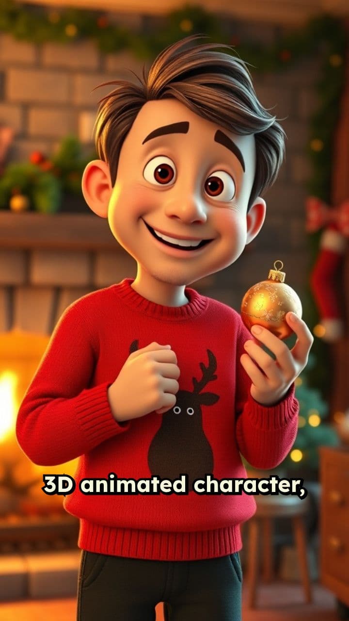 Cena Natalina Familiar em 3D