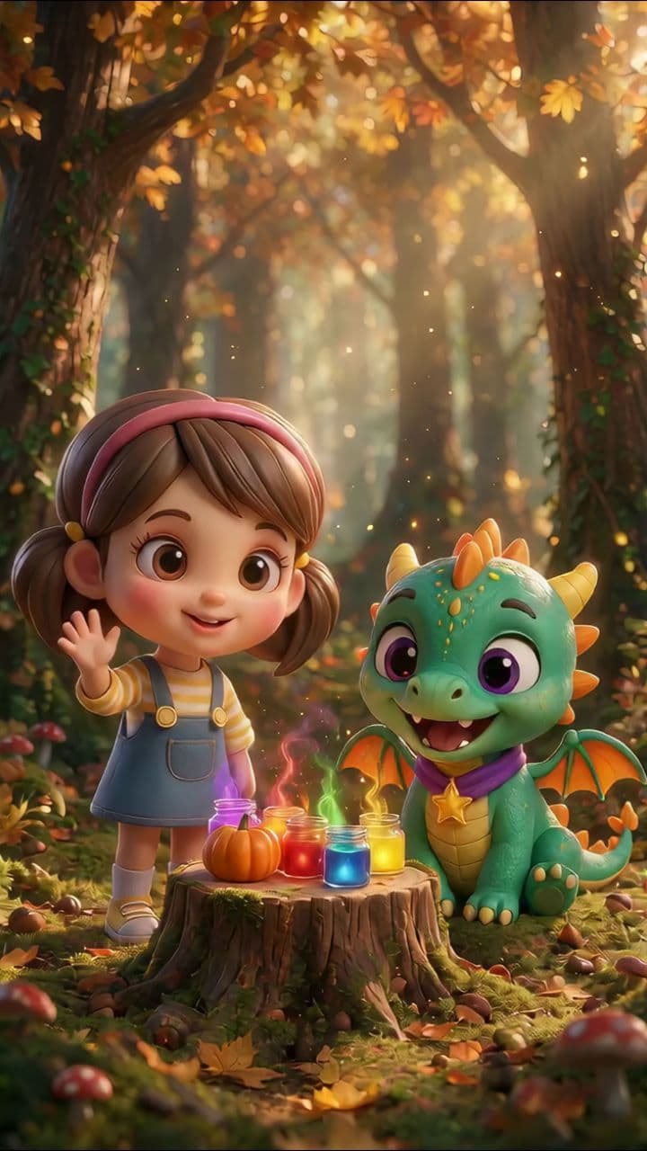 Mia and Tiny Dragon's Magical Halloween Pumpkin