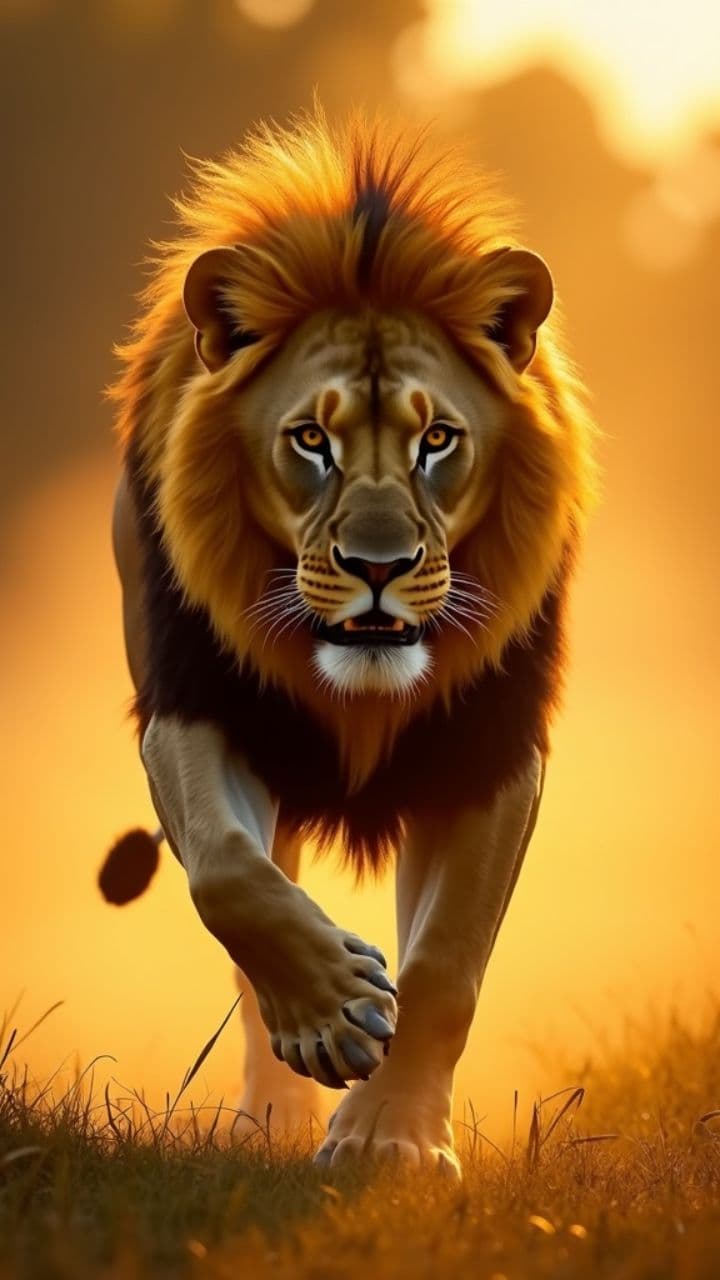 Brave Cat vs. Charging Lion