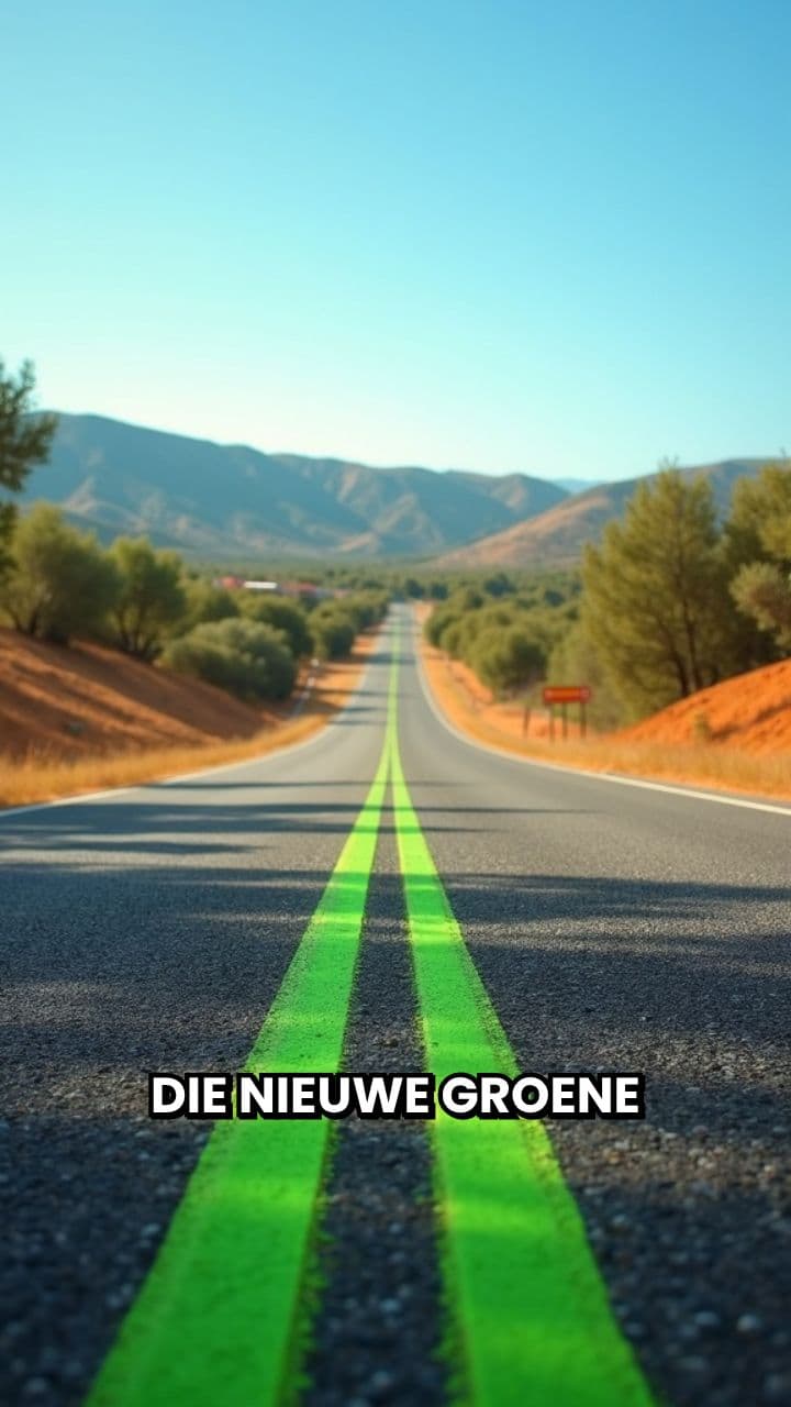 Groene lijnen en snelheidscontroles op de weg