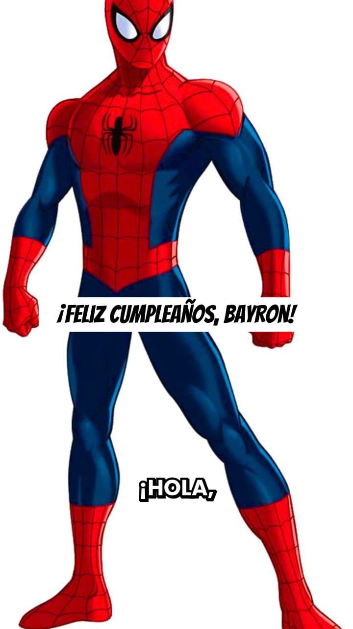 Mensaje de Cumpleaños de Spider-Man para Bayron