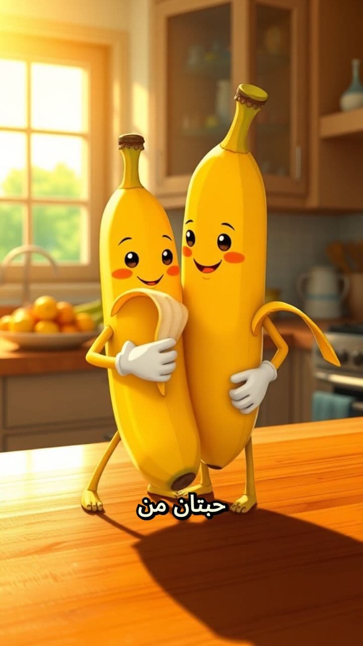 موزتان تتبادلان التقشير والتنظيف