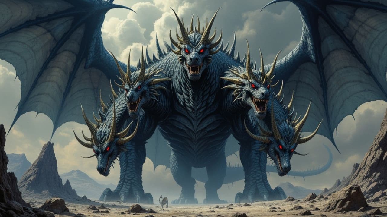 Seven-Headed Dragon with Crowns